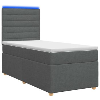Boxspringbett mit Matratze Dunkelgrau 100 x 200 cm Stoff