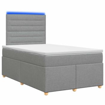 Boxspringbett mit Matratze Hellgrau 120 x 200 cm Stoff
