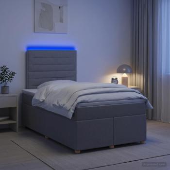 Boxspringbett mit Matratze Hellgrau 120 x 200 cm Stoff