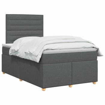 Boxspringbett mit Matratze Dunkelgrau 120 x 200 cm Stoff