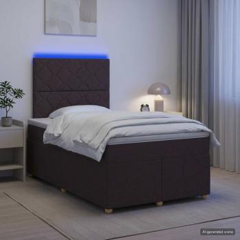 ARDEBO.de - Boxspringbett mit Matratze Dunkelbraun 120 x 200 cm Stoff