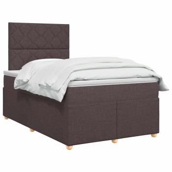 Boxspringbett mit Matratze Dunkelbraun 120 x 200 cm Stoff