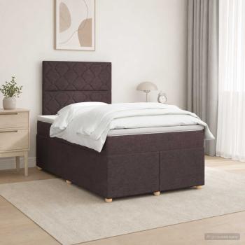 Boxspringbett mit Matratze Dunkelbraun 120 x 200 cm Stoff