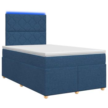 Boxspringbett mit Matratze mit Kopfteil Blau 120 x 200 cm Stoff