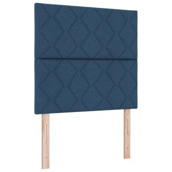 Boxspringbett mit Matratze mit Kopfteil Blau 120 x 200 cm Stoff