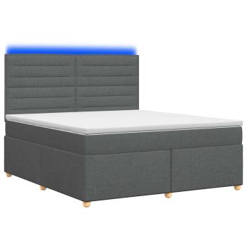 Boxspringbett mit Matratze Dunkelgrau 140 x 190 cm Stoff