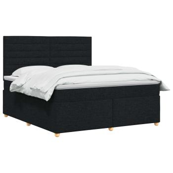 Boxspringbett mit Matratze Schwarz 140 x 190 cm Stoff