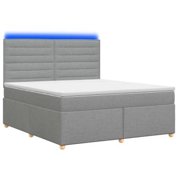 Boxspringbett mit Matratze Hellgrau 140 x 200 cm Stoff