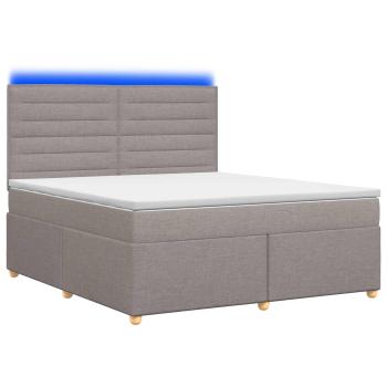 Boxspringbett mit Matratze Taupe 140 x 200 cm Stoff