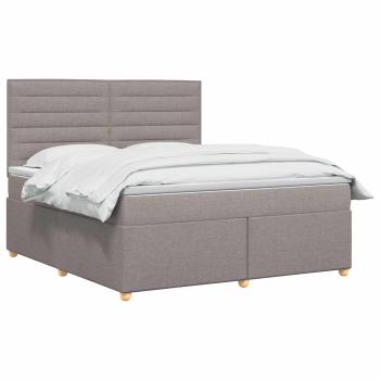 Boxspringbett mit Matratze Taupe 140 x 200 cm Stoff