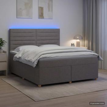 Boxspringbett mit Matratze Taupe 140 x 200 cm Stoff