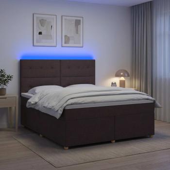 ARDEBO.de - Boxspringbett mit Matratze Dunkelbraun 140 x 200 cm Stoff