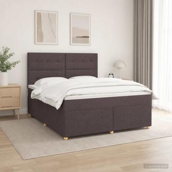 Boxspringbett mit Matratze Dunkelbraun 140 x 200 cm Stoff