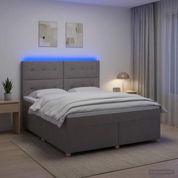 Boxspringbett mit Matratze Taupe 140 x 200 cm Stoff