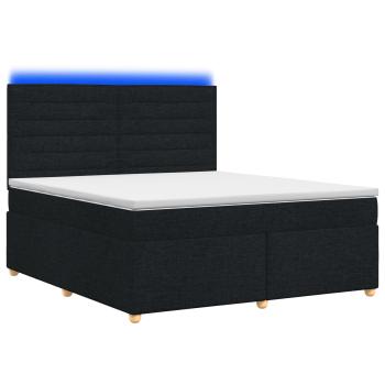 Boxspringbett mit Matratze Schwarz 160 x 200 cm Stoff