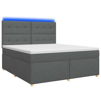 Boxspringbett mit Matratze Dunkelgrau 160 x 200 cm Stoff