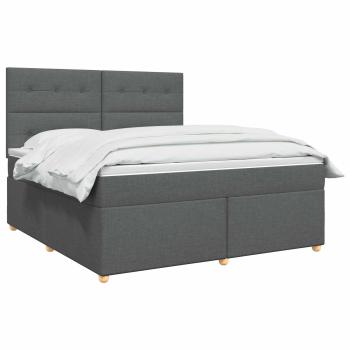 Boxspringbett mit Matratze Dunkelgrau 160 x 200 cm Stoff