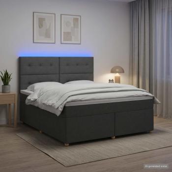 Boxspringbett mit Matratze Dunkelgrau 160 x 200 cm Stoff