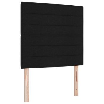 LED Boxspringbett mit Matratze Schwarz 80 x 200 cm Stoff
