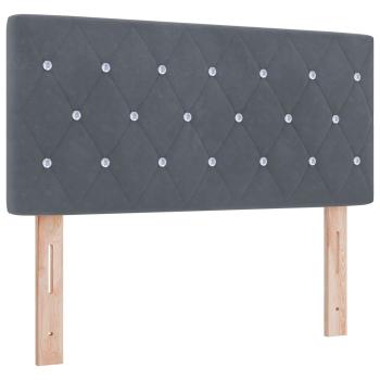 Ottoman Bett mit Matratze Dunkelgrau 90 x 200 cm Samt