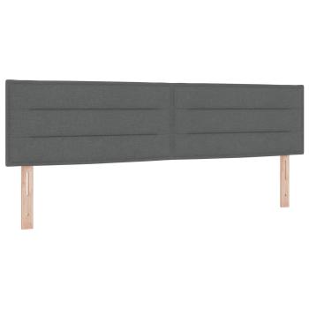 Ottoman Bett mit Matratze mit Kopfteil 2 stk. Dunkelgrau Stoff