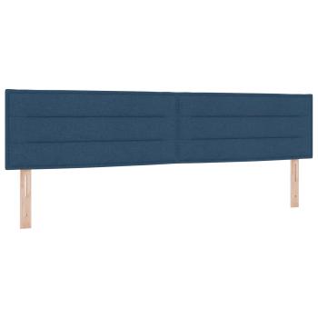 Ottoman Bett mit Matratze mit Kopfteil 2 stk. Blau Stoff