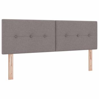 Ottoman Bett mit Matratze mit Kopfteil 2 Stk. Taupe Stoff