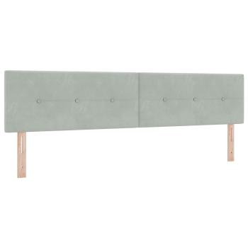 Ottoman Bett mit Matratze mit Kopfteil 2 Stk. Hellgrau Samt