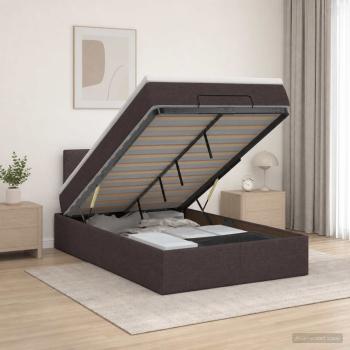 ARDEBO.de - Ottoman-Bett mit Matratze und LED Dunkelbraun 120 x 190 cm