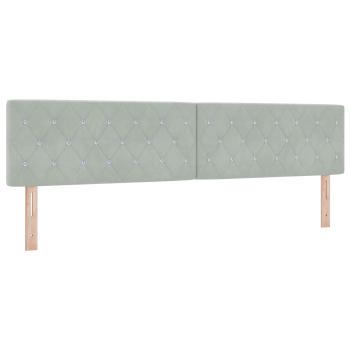 Ottoman-Bett mit Matratze und LED Hellgrau 200 x 200 cm Samt