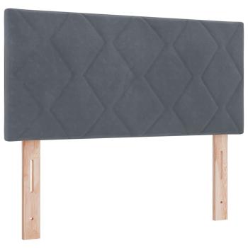Ottoman-Bett mit Matratze und LED Dunkelgrau 90 x 190 cm Samt