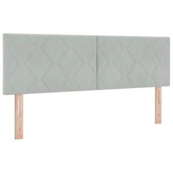 Ottoman-Bett mit Matratze und LED Hellgrau 140 x 190 cm Samt