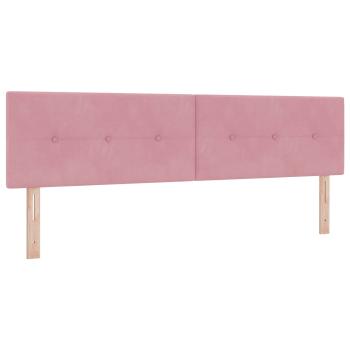 Ottoman-Bett mit Matratze und LED Rosa 180 x 200 cm Samt
