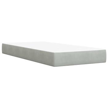 Ottoman-Bett mit Matratze und LED Hellgrau 200 x 200 cm Samt