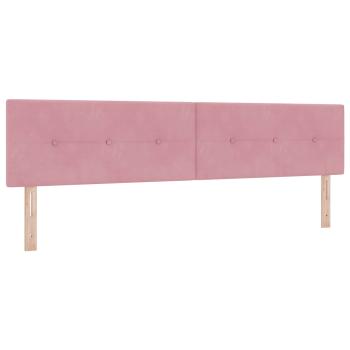 Ottoman-Bett mit Matratze und LED Rosa 200 x 200 cm Samt