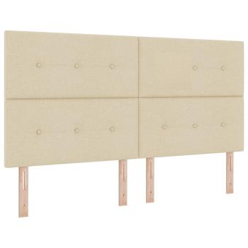 Ottoman Bett mit Matratze mit Kopfteil Creme 180 x 200 cm Stoff