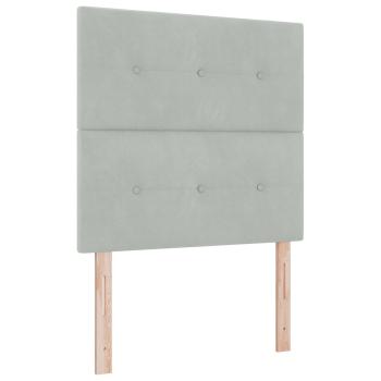 Ottoman Bett mit Matratze Hellgrau 100 x 200 cm Samt