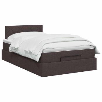 Ottoman-Bett mit Matratze und LED Dunkelbraun 120 x 190 cm