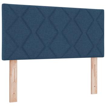 Ottoman-Bett mit Matratze und LED Blau 120 x 190 cm Stoff
