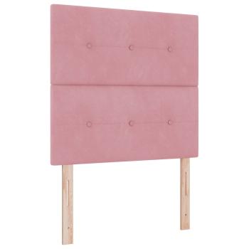 Ottoman-Bett mit Matratze und LED Rosa 80 x 200 cm Samt