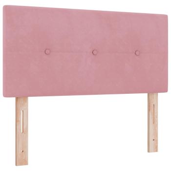 Ottoman-Bett mit Matratze und LED Rosa 120 x 190 cm Samt