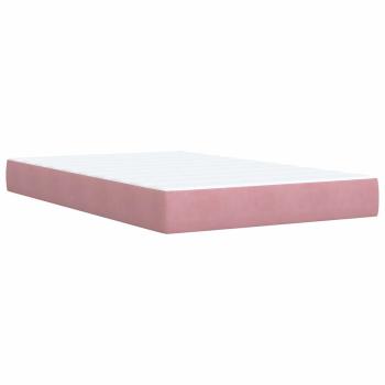 Ottoman-Bett mit Matratze und LED Rosa 120 x 190 cm Samt