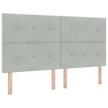 Ottoman-Bett mit Matratze und LED Hellgrau 180 x 200 cm Samt