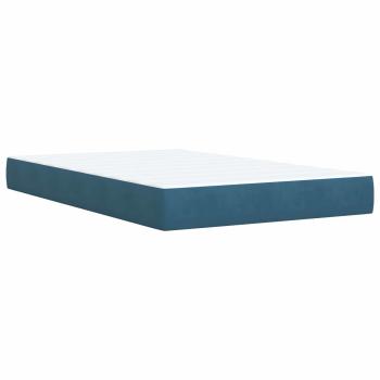Ottoman-Bett mit Matratze und LED Dunkelblau 120 x 190 cm Samt
