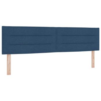 LED-Speicherbett mit Matratze Blau 180 x 200 cm Stoff