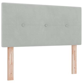 LED-Speicherbett mit Matratze Hellgrau 120 x 200 cm Samt