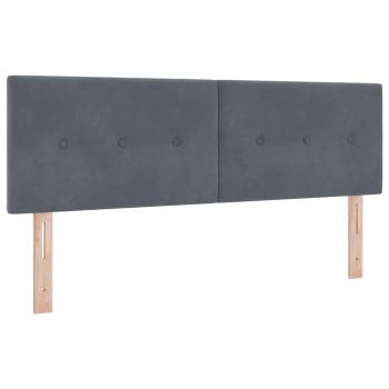 LED-Speicherbett mit Matratze Dunkelgrau 140 x 190 cm Samt
