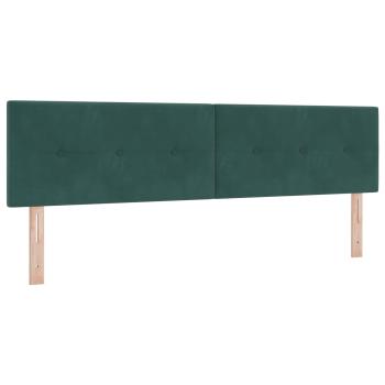 LED-Speicherbett mit Matratze Dunkelgrün 180 x 200 cm Samt