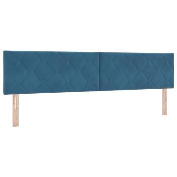LED-Speicherbett mit Matratze Dunkelblau 200 x 200 cm Samt