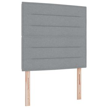 Aufbewahrungsbett mit Matratze Hellgrau 100 x 200 cm Stoff